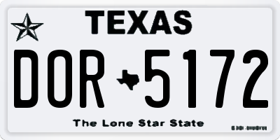 TX license plate DOR5172