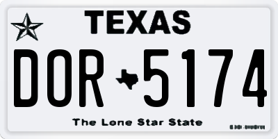 TX license plate DOR5174