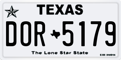 TX license plate DOR5179