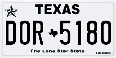 TX license plate DOR5180