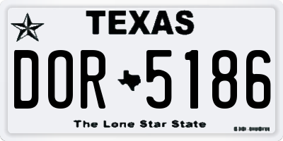 TX license plate DOR5186