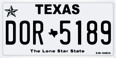 TX license plate DOR5189