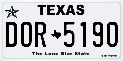 TX license plate DOR5190