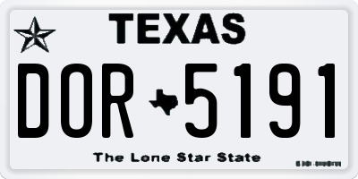 TX license plate DOR5191