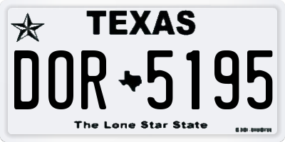 TX license plate DOR5195