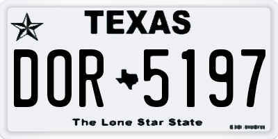TX license plate DOR5197