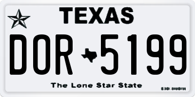 TX license plate DOR5199