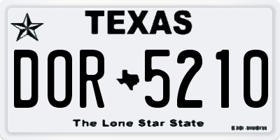 TX license plate DOR5210