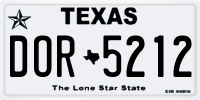 TX license plate DOR5212