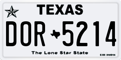 TX license plate DOR5214