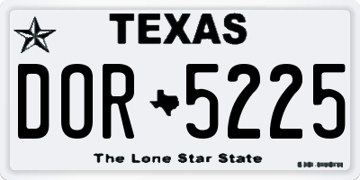TX license plate DOR5225