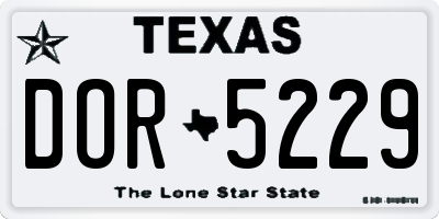 TX license plate DOR5229