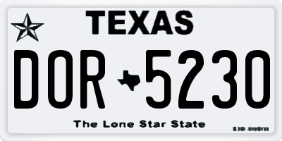 TX license plate DOR5230