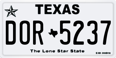 TX license plate DOR5237