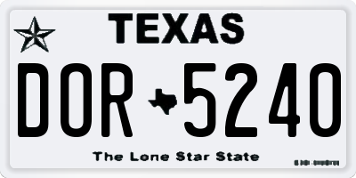 TX license plate DOR5240