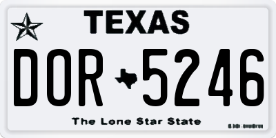TX license plate DOR5246