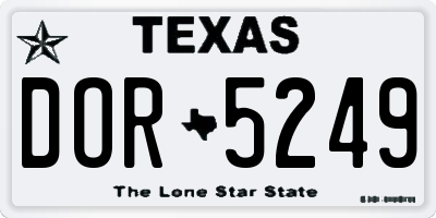 TX license plate DOR5249