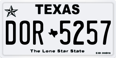 TX license plate DOR5257