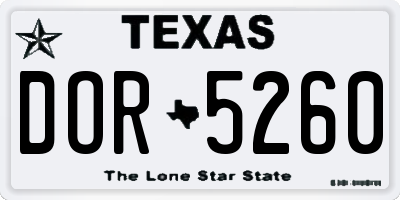 TX license plate DOR5260