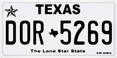 TX license plate DOR5269