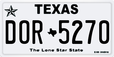 TX license plate DOR5270