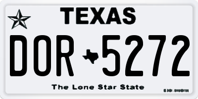 TX license plate DOR5272
