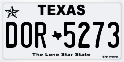 TX license plate DOR5273
