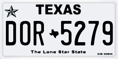 TX license plate DOR5279