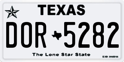 TX license plate DOR5282