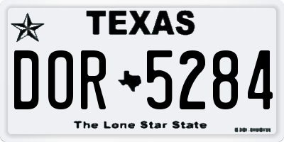 TX license plate DOR5284