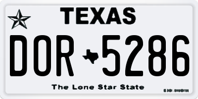 TX license plate DOR5286