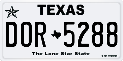 TX license plate DOR5288