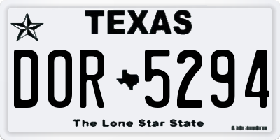 TX license plate DOR5294