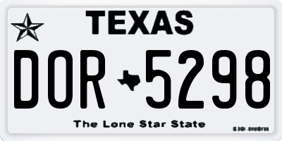TX license plate DOR5298