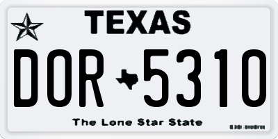 TX license plate DOR5310