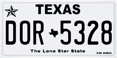 TX license plate DOR5328