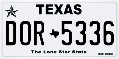 TX license plate DOR5336