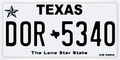 TX license plate DOR5340