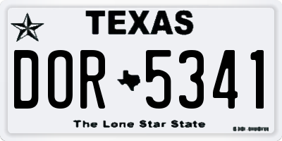 TX license plate DOR5341