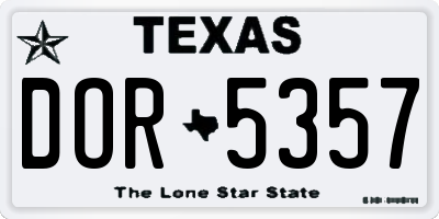 TX license plate DOR5357
