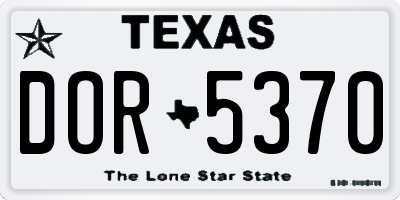 TX license plate DOR5370