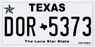 TX license plate DOR5373