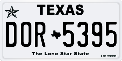 TX license plate DOR5395