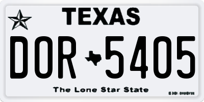 TX license plate DOR5405