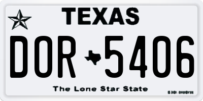 TX license plate DOR5406