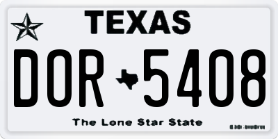 TX license plate DOR5408