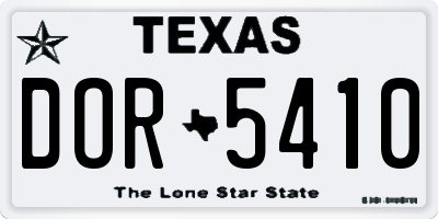 TX license plate DOR5410