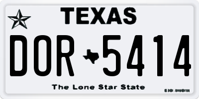 TX license plate DOR5414