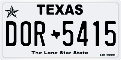 TX license plate DOR5415