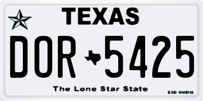 TX license plate DOR5425